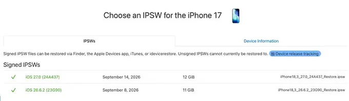 Hướng dẫn từng bước hạ cấp iOS 27 xuống iOS 26