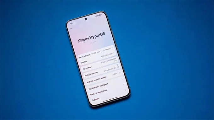 Xiaomi Redmi Note 17 Pro Max chạy Android 16 với giao diện HyperOS