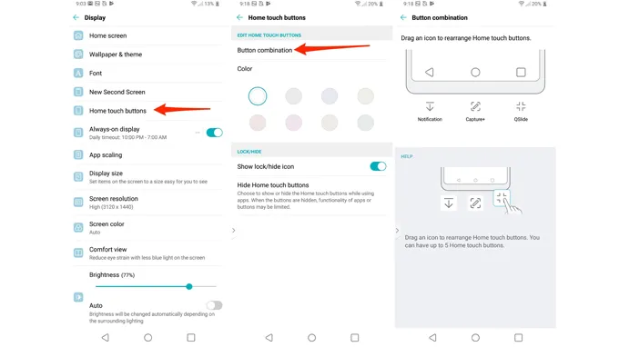 nút điều hướng lg g7 thinq