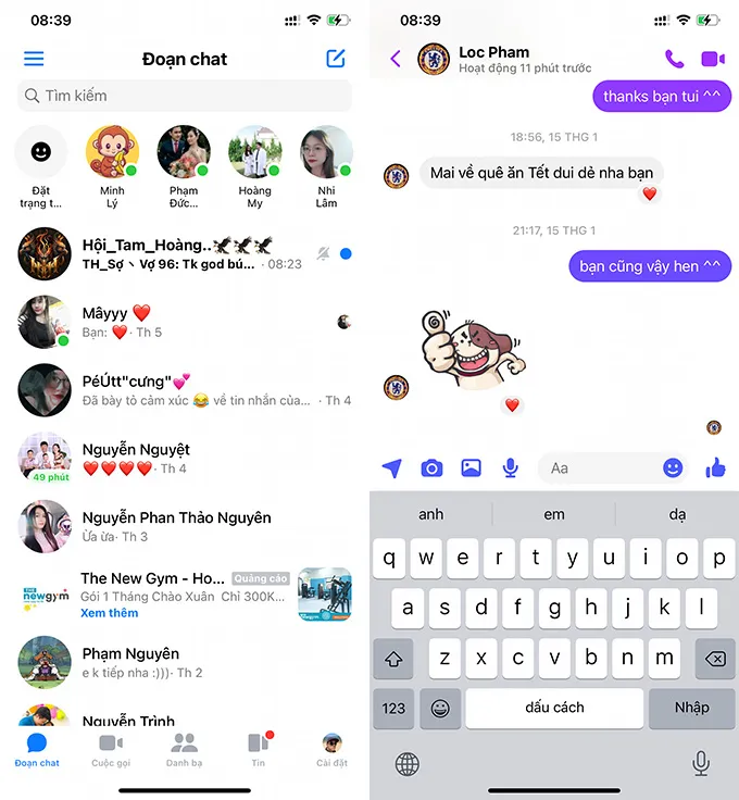 Bạn đã biết cách mang không khí Tết vào các cuộc hội thoại trong Messenger mới nhất
