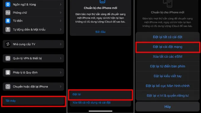Reset kết nối mạng trên iPhone
