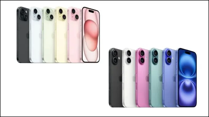 Hình ảnh bảng màu iPhone 15 và iPhone 16