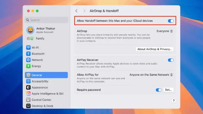 Bật tính năng Handoff trên cả 2 thiết bị