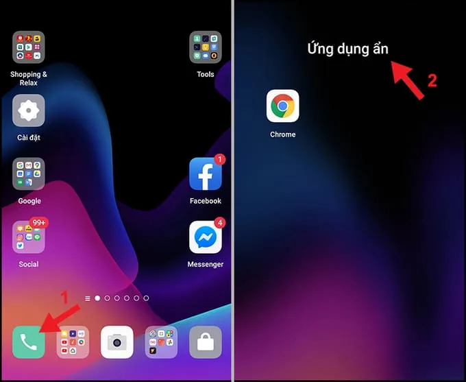 Mở ứng dụng Điện thoại