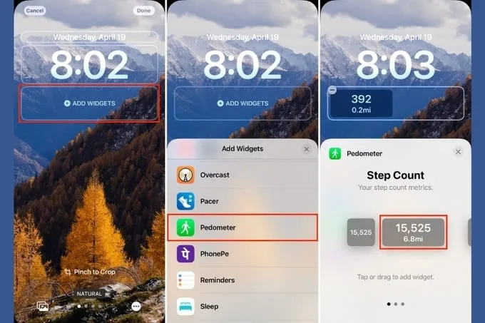 Cách hiển thị số bước chân ra màn hình iPhone với widget