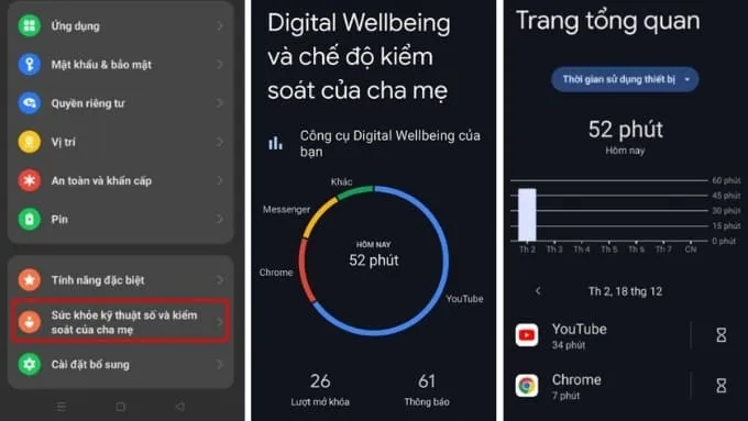 Cách xem thời gian sử dụng điện thoại trên OPPO