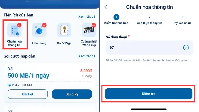 Mở SIM bị khóa do chưa chuẩn hóa bằng ứng dụng My MobiFone