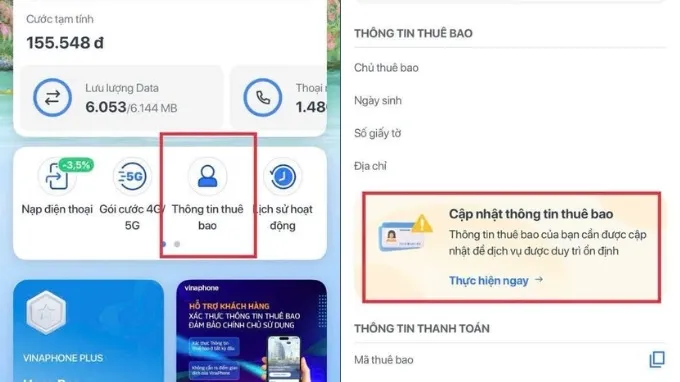 Mở SIM bị khóa do chưa chuẩn hóa bằng ứng dụng My VNPT (VinaPhone)