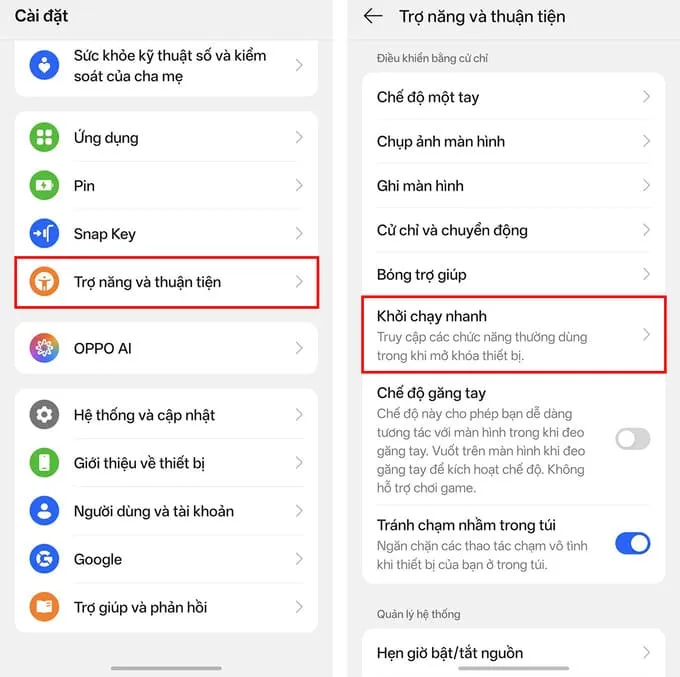 Mở ứng dụng Cài đặt trên điện thoại