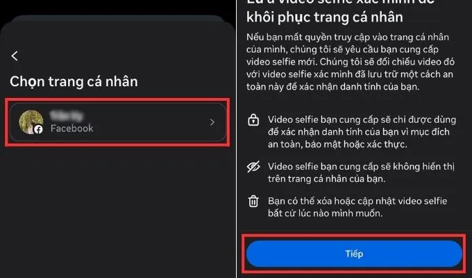 Bước 3: Chọn trang cá nhân muốn nhận tick trắng