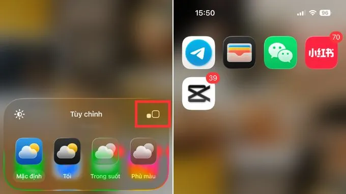 Bước 2: Điều chỉnh kích thước biểu tượng