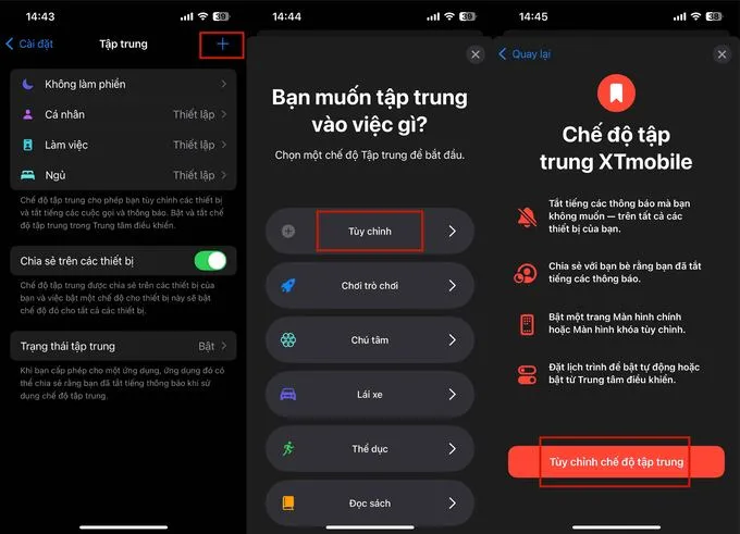 Cách thêm tên lên màn hình khóa iPhone qua Focus Mode