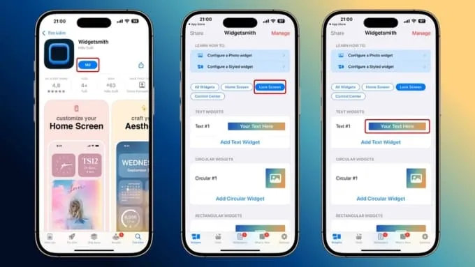 Cách thêm tên trên màn hình iPhone bằng ứng dụng Widgetsmith
