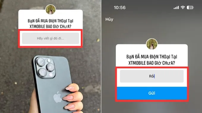 Cách trả lời câu hỏi trên story Facebook dạng Câu hỏi
