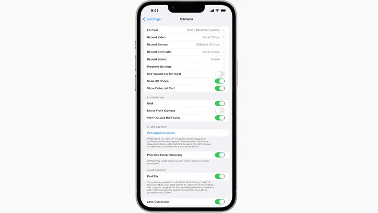 Cài đặt camera iPhone 14 trong Settings tối ưu chất lượng ảnh theo mục đích sử dụng
