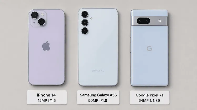 So sánh camera iPhone 14 Samsung A55 Pixel 7a cùng tầm giá năm 2026