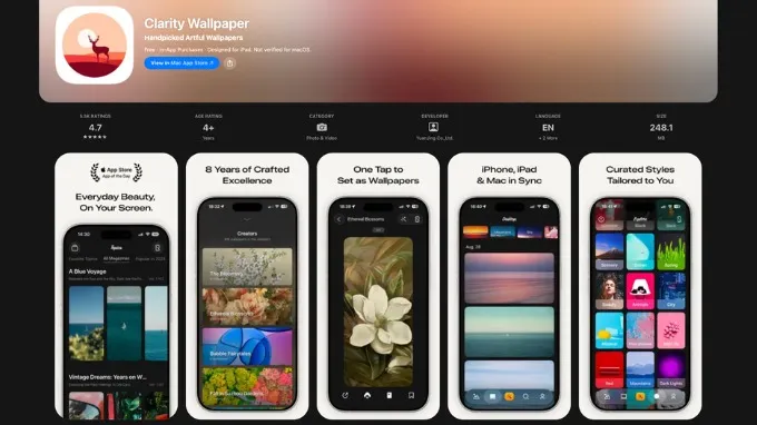 Clarity Wallpaper là top ứng dụng tải hình nền cho iPhone