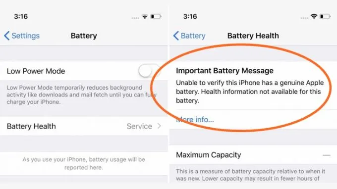 Có nên tiếp tục sử dụng iPhone khi báo pin dịch vụ?