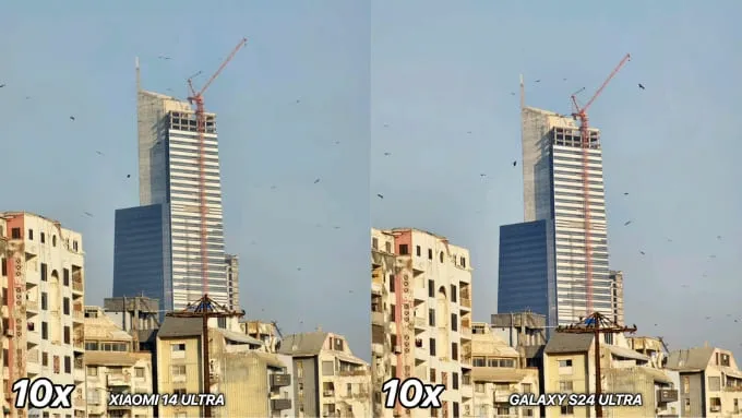 Camera tele ở mức zoom cao như 10x