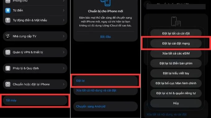 Đặt lại cài đặt mạng (Reset Network Settings)