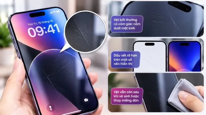 Dấu hiệu nhận biết iPhone bị xước phim