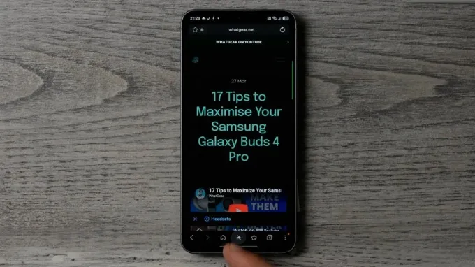 Bật tính năng đọc nội dung web trên Galaxy A57