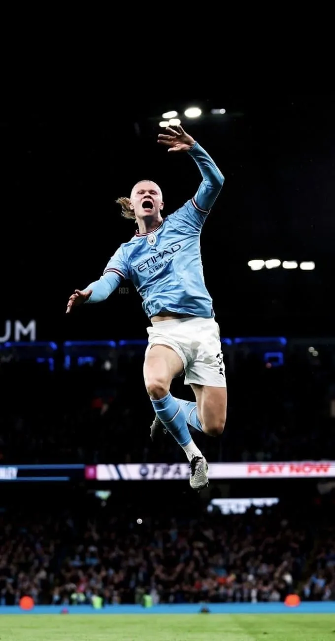 Hình nền Haaland trong màu áo Manchester City