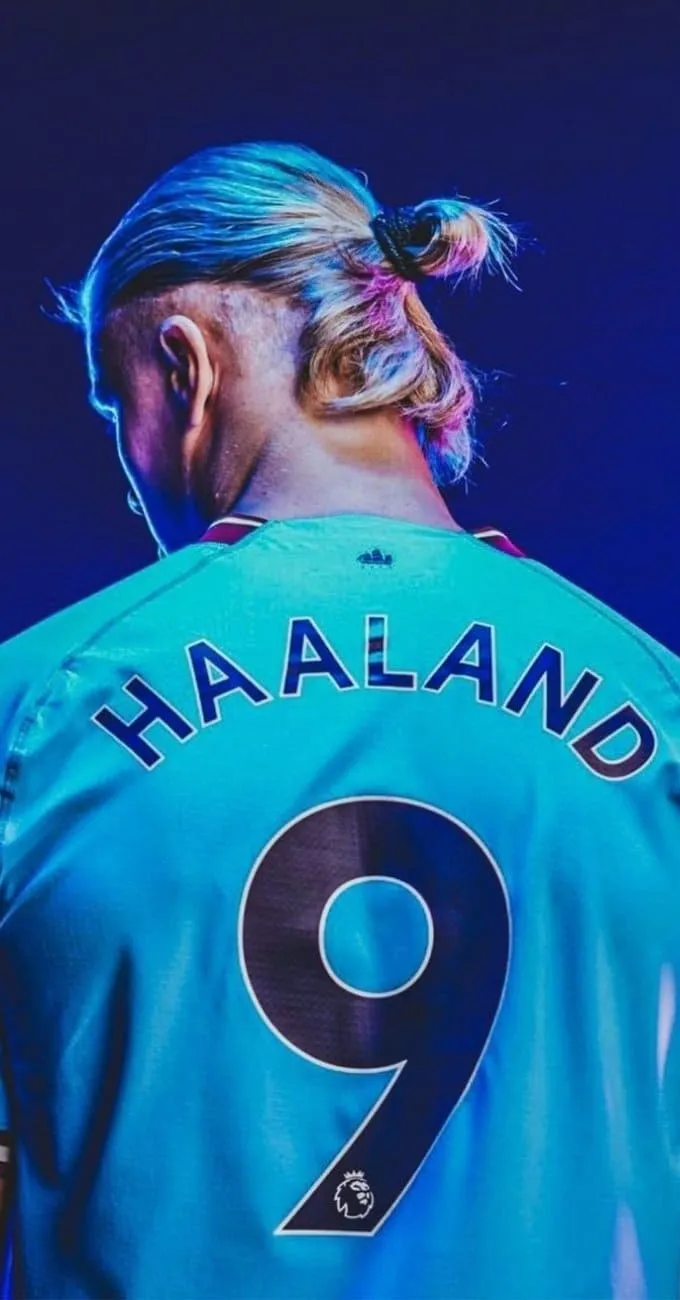 Hình nền Haaland trong màu áo Manchester City