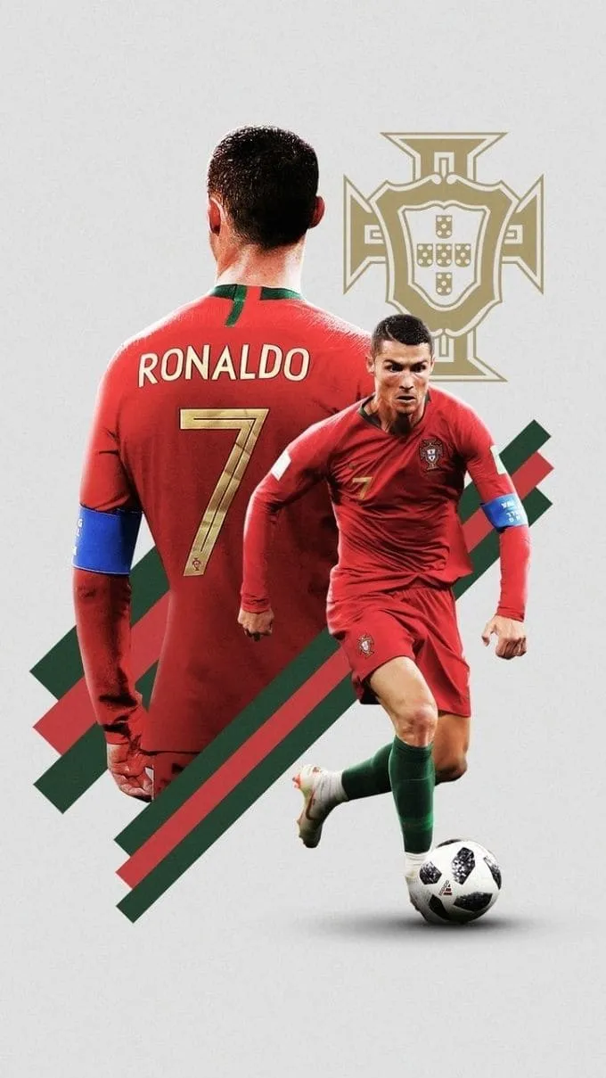 Hình nền Ronaldo trong màu áo đội tuyển quốc gia và Al Nassr
