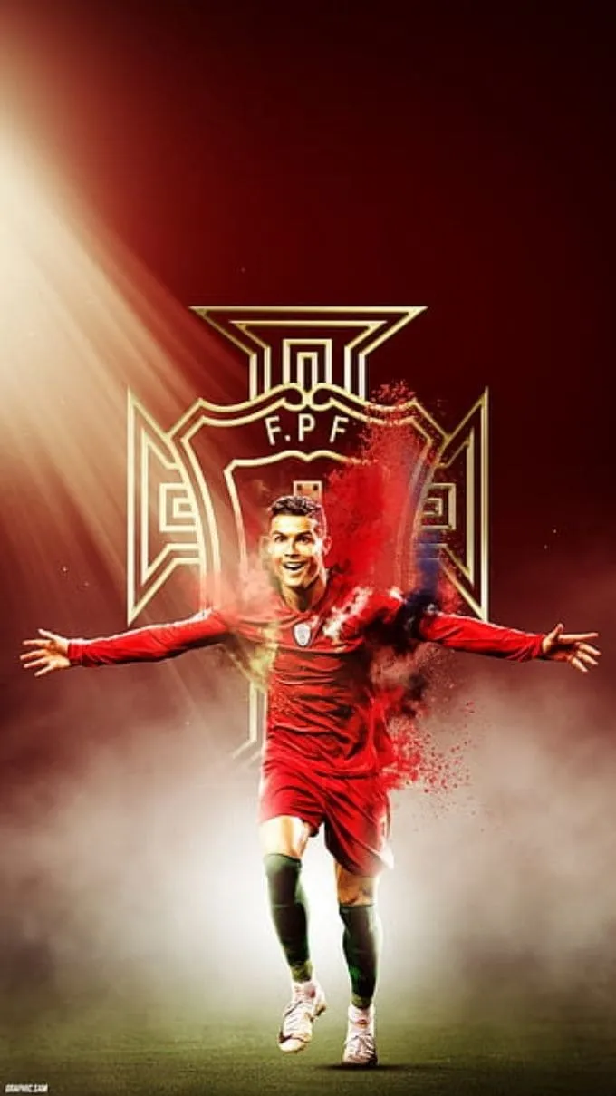 Hình nền Ronaldo trong màu áo đội tuyển quốc gia và Al Nassr