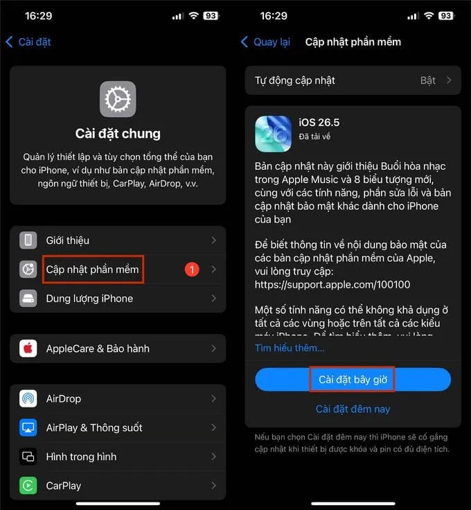 Cập nhật điện thoại lên phiên bản iOS mới nhất