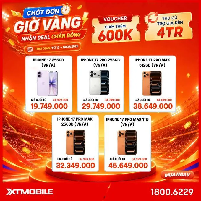 Danh sách điện thoại iPhone giảm sốc tại XTmobile
