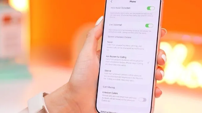 Sàng lọc cuộc gọi từ số lạ trên iPhone 18 Pro và 18 Pro Max