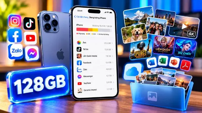 iPhone cũ 128GB: Dung lượng đáp ứng đa số người dùng