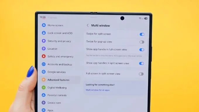 Kích hoạt Multi-Window cho tất cả ứng dụng
