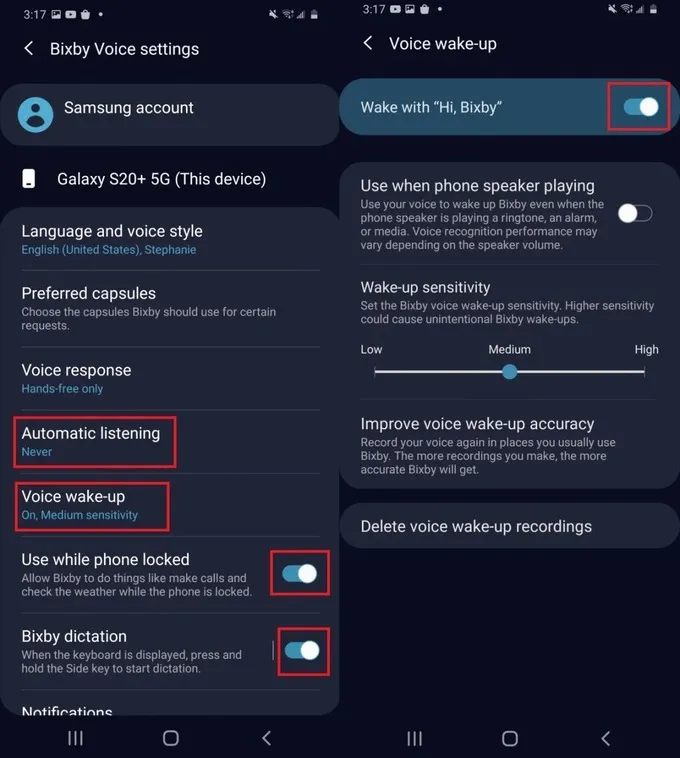 Tắt lệnh gọi Bixby