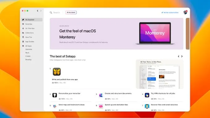 Setapp mang đến mô hình sử dụng phần mềm theo dạng dịch vụ đăng ký trọn gói