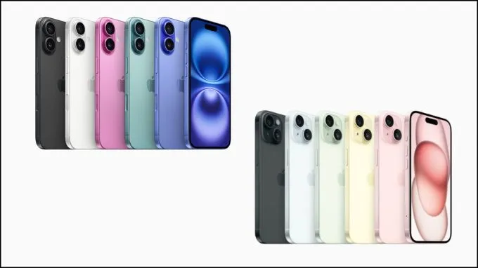 Hình ảnh bảng màu iPhone 16 và iPhone 15