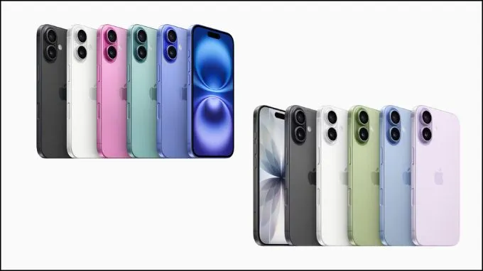 Hình ảnh bảng màu iPhone 16 và iPhone 17