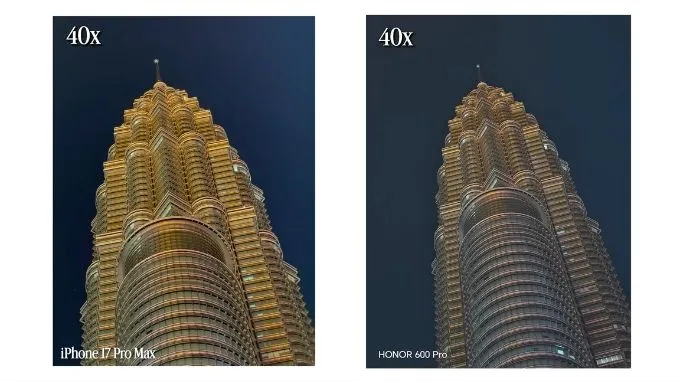 So sánh Honor 600 Pro vs iPhone 17 Pro Max về ảnh chụp