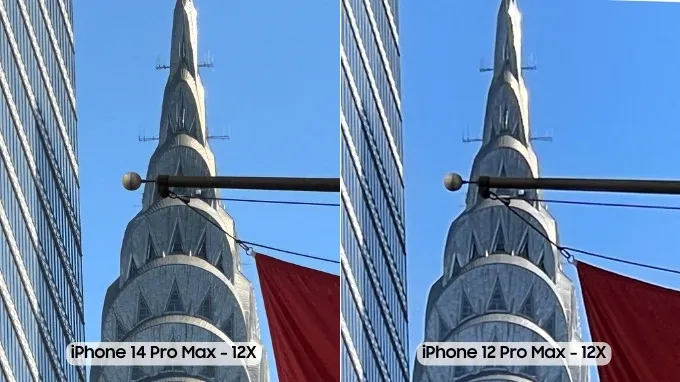 So sánh iPhone 14 Pro Max và 12 Pro Max về ảnh chụp zoom