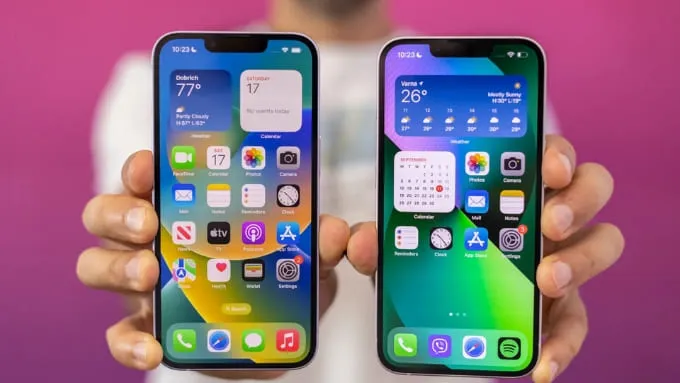 So sánh iPhone 14 và iPhone 13 về màn hình