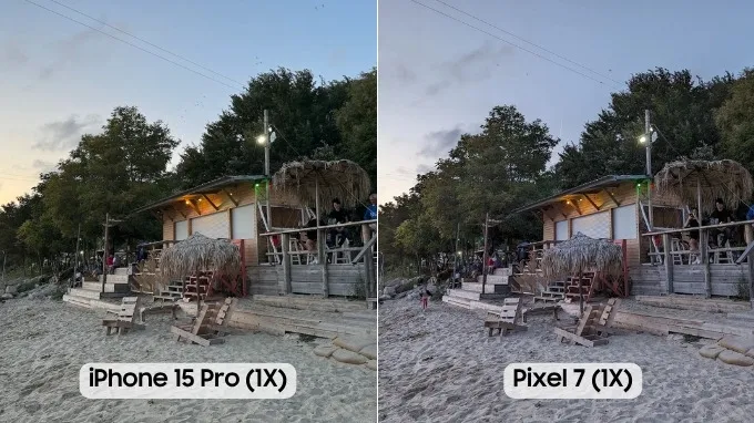 So sánh ảnh chụp từ camera chính của iPhone 15 Pro và Pixel 7