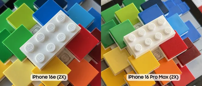 So sánh iPhone 16e và iPhone 16 Pro Max về ảnh chụp 2X