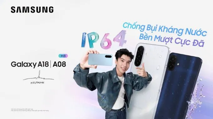 Galaxy A18 và A08 được trang bị chuẩn chống bụi và kháng nước IP64