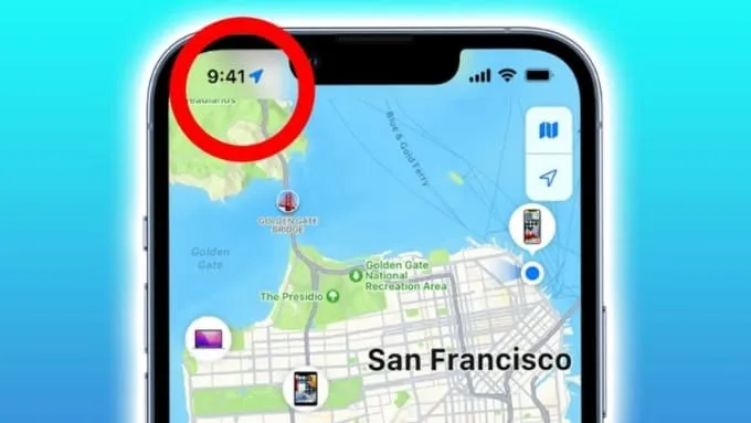 Tìm hiểu mũi tên màu xanh trên iPhone là gì