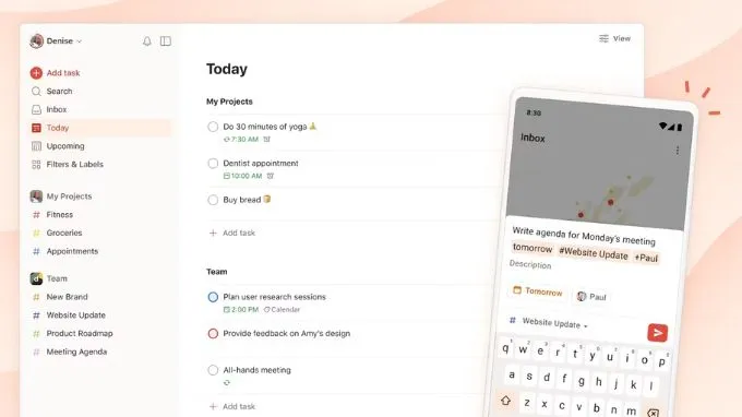 Todoist là ứng dụng cho sinh viên chuyên về quản lý tiến độ bài tập và dự án