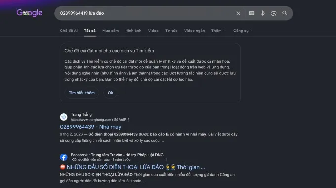 Tra cứu số điện thoại lạ trên Google