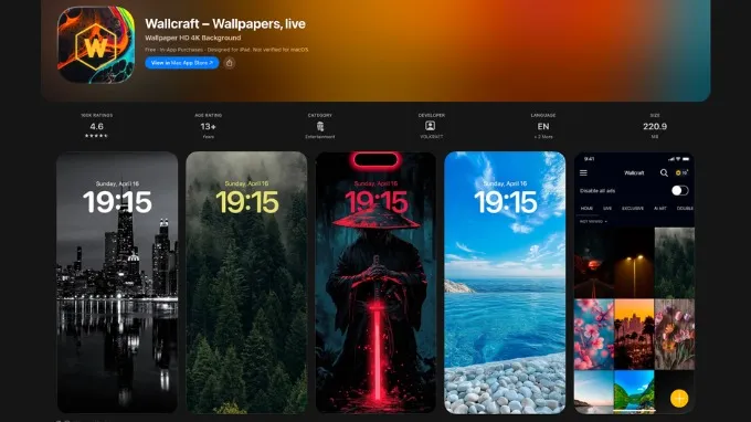 Wallcraft là top ứng dụng tải hình nền cho iPhone